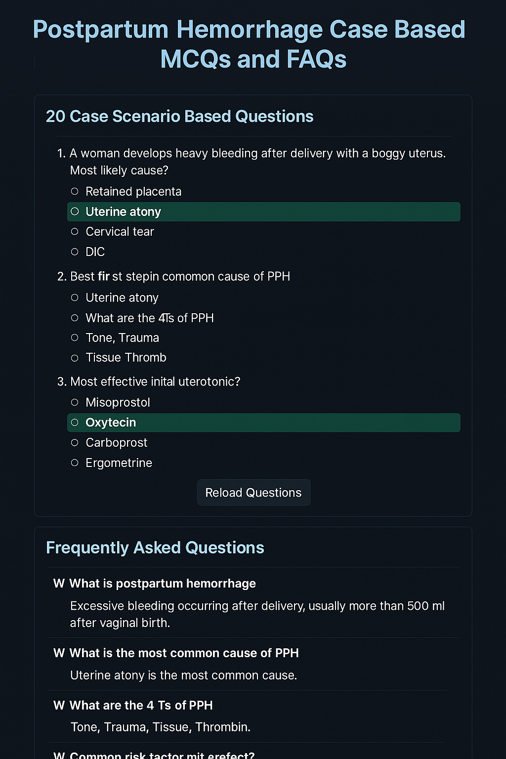 Postpartum Hemorrhage Clinical Guide Causes Diagnosis Management
